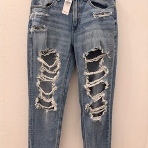 American Eagle Outfitters Blue Straight Leg Distressed Jeans